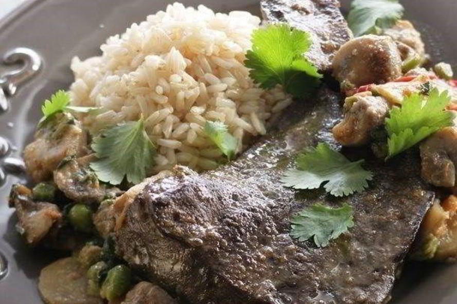 Рецепт жареная печень с грибами в азиатском стиле