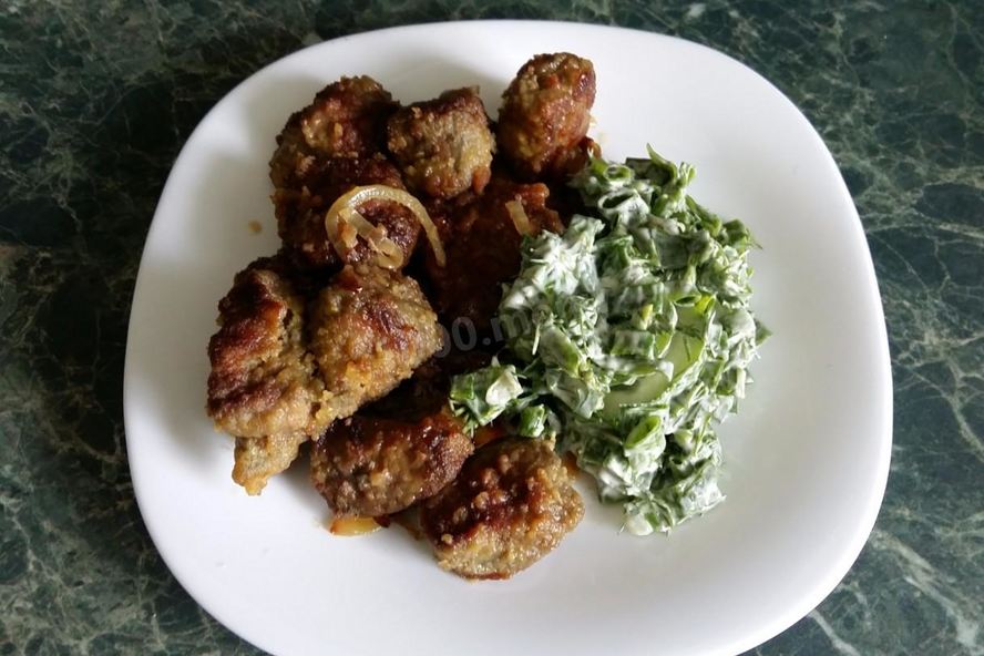 Рецепт жареная печень с луком