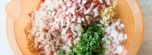 домашние пельмени с курицей и копченой грудинкой. Шаг 5