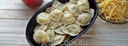 пельмени с сыром и сметаной в духовке. Шаг 7