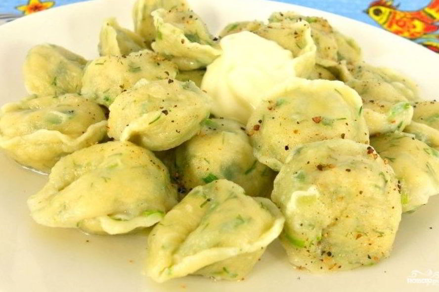 Рецепт пельмени с зеленью