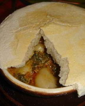 Пельмени в горшочках с печенью