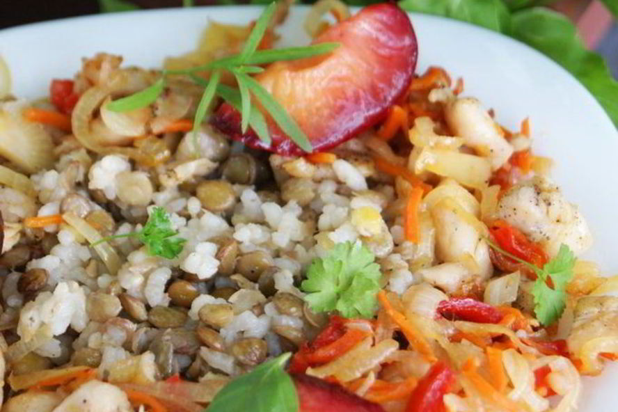 Рецепт чалкашови — плов из риса с чечевицей