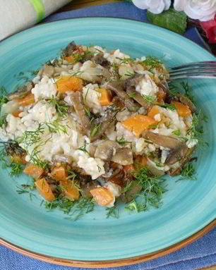 Овощной плов с грибами