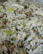 Паэлья с морепродуктами и горошком