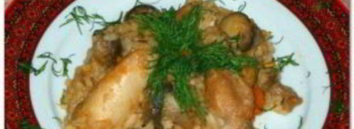 плов с грибами и курицей. Шаг 9