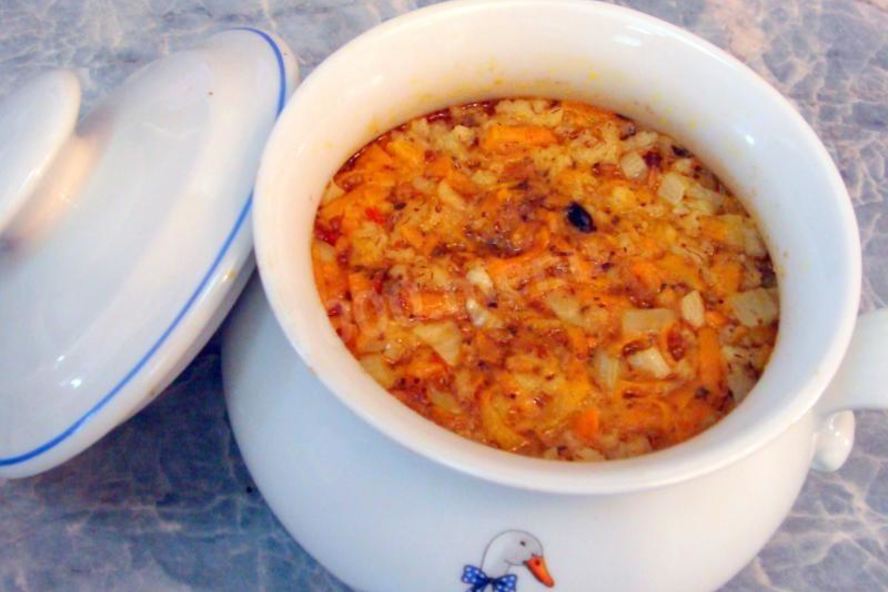 Рецепт плов с куриной грудкой в горшочке