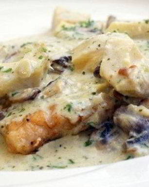 Фрикасе из курицы со сморчками