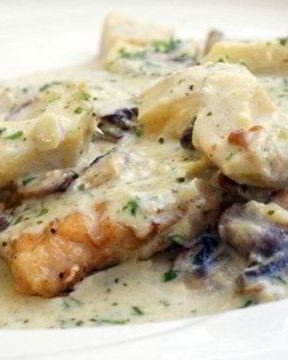 Фрикасе из курицы со сморчками