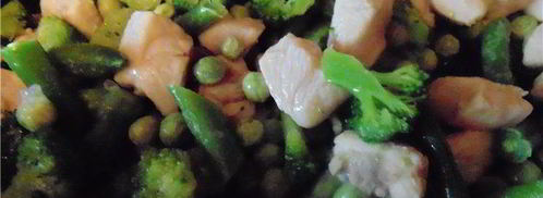 куриное рагу с зелеными овощами и сырной крышечкой. Шаг 3