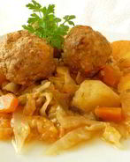 Осеннее рагу с фрикадельками из говядины