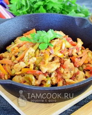 Рагу из кабачков с курицей