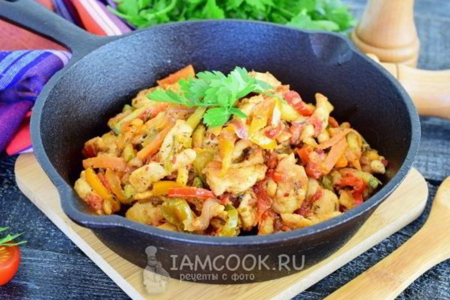 Рецепт рагу из кабачков с курицей