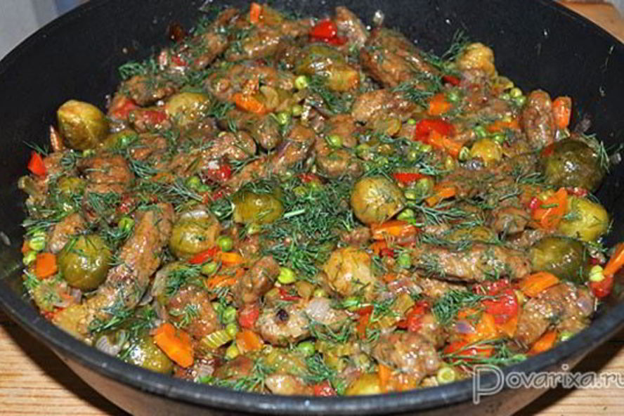 Рецепт рагу из печени с овощами