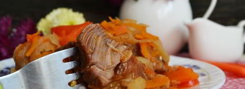 рагу овощное с мясом в мультиварке. Шаг 14