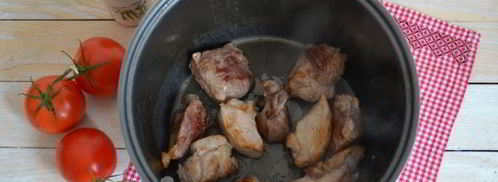 рагу овощное с мясом в мультиварке. Шаг 4