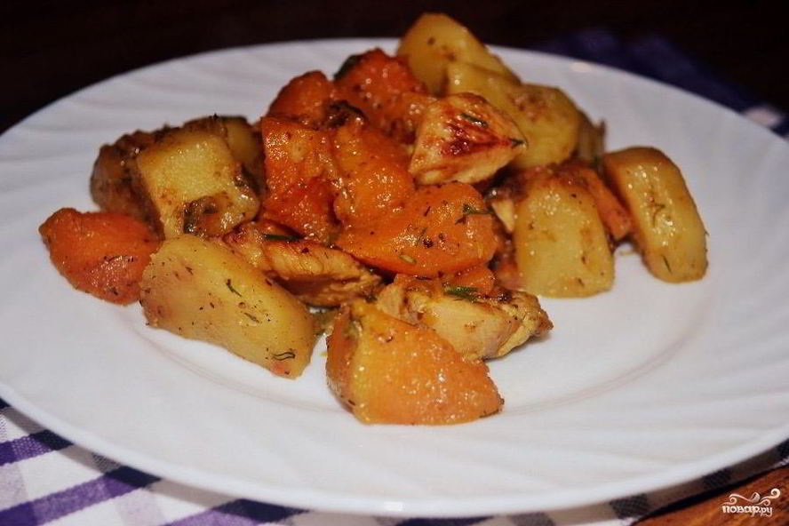 Рецепт рагу с курицей в мультиварке