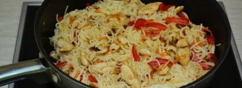 рисовая лапша с куриным филе и овощами. Шаг 9