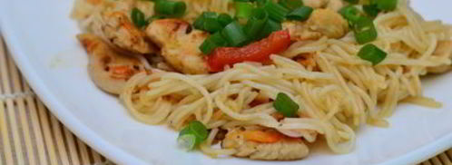 рисовая лапша с куриным филе и овощами. Шаг 10