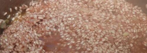 красное ризотто с горгонцоловым соусом. Шаг 8