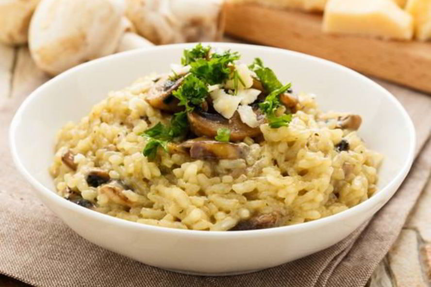 Рецепт ризотто с грибами и беконом