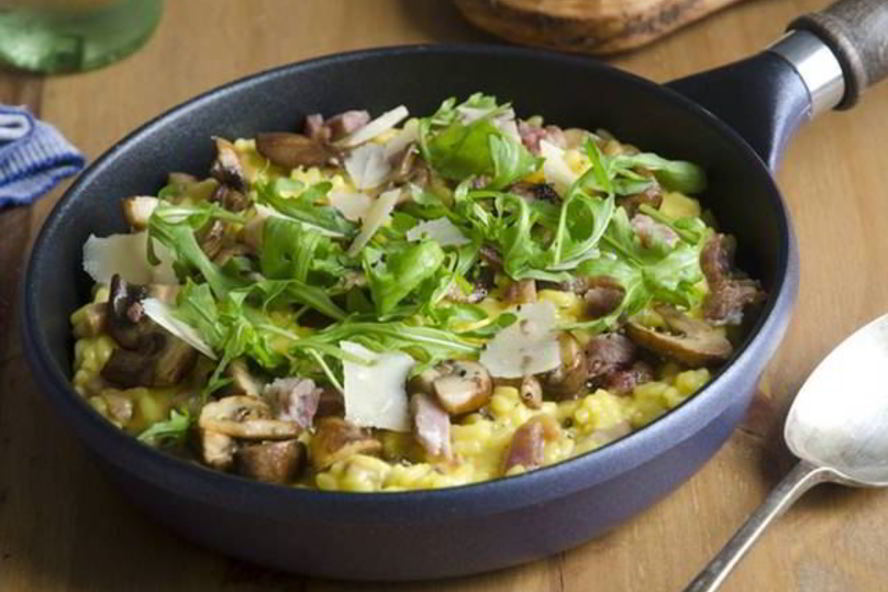 Рецепт ризотто с копченостями и грибами