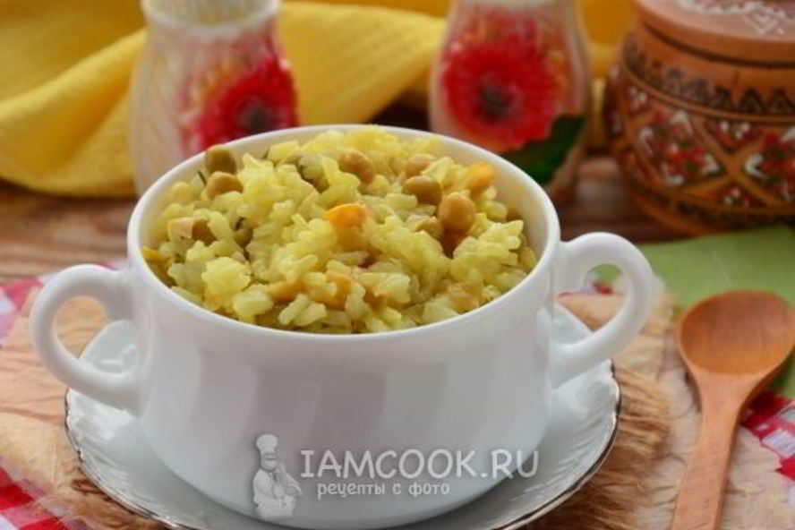 Рецепт ризотто с кукурузой и горошком