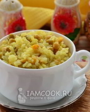 Ризотто с кукурузой и горошком