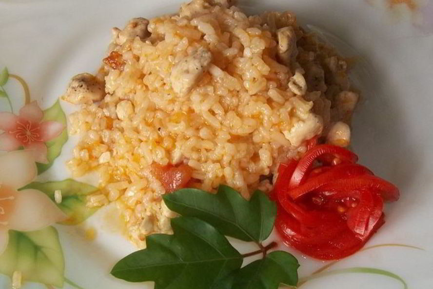 Рецепт ризотто с курицей и овощами