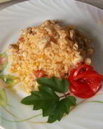 Ризотто с курицей и овощами