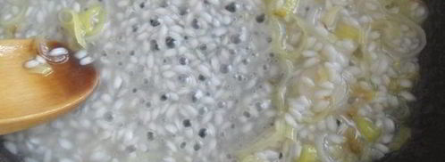 ризотто с луком-пореем и лимонной крошкой. Шаг 6