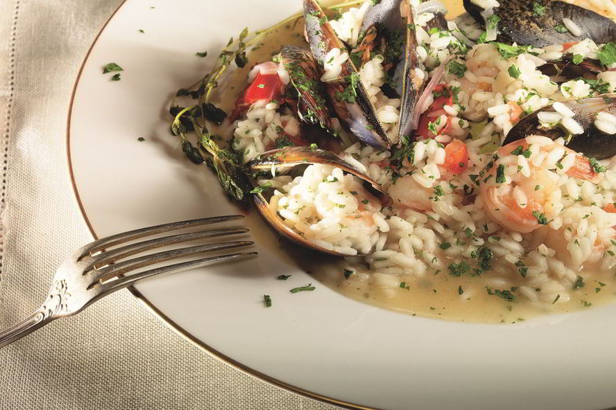 Рецепт ризотто с мидиями и креветками
