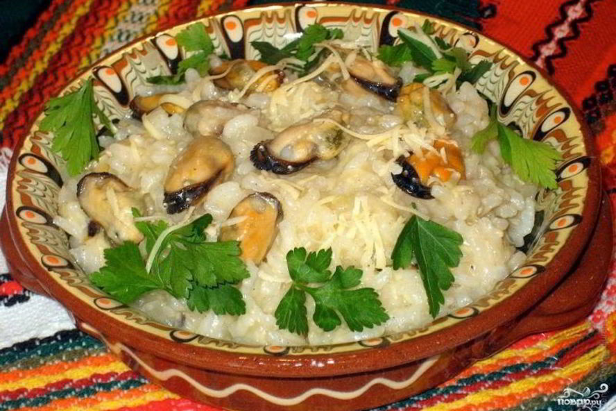 Рецепт ризотто с мидиями