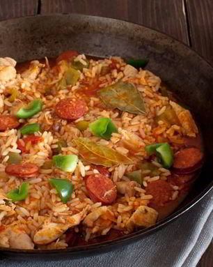 Ризотто с охотничьими колбасками