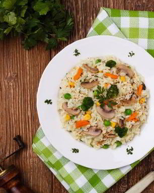 Ризотто с шампиньонами и овощами