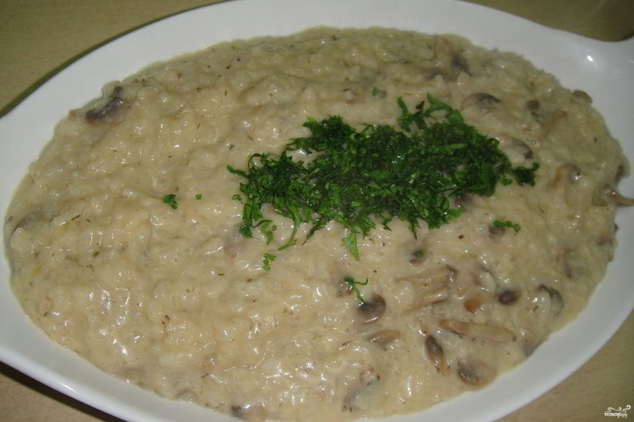 Рецепт ризотто с сыром и грибами