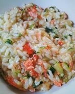 Ризотто с цуккини и лососем