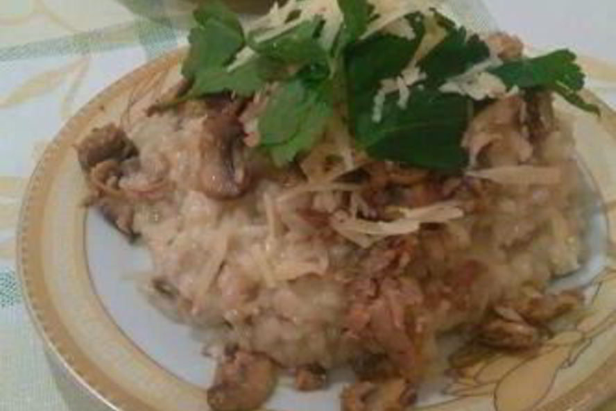 Рецепт ризотто с тунцом и шампиньонами