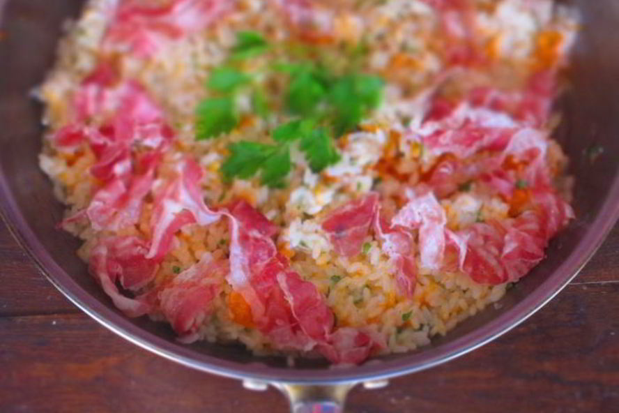 Рецепт ризотто с тыквой и беконом