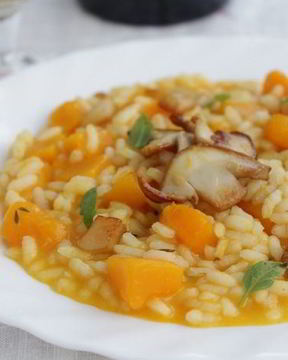 Ризотто с тыквой и белыми грибами