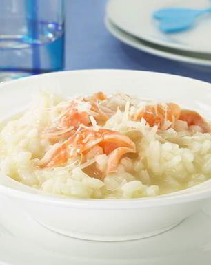 Ризотто со спаржей и лососем