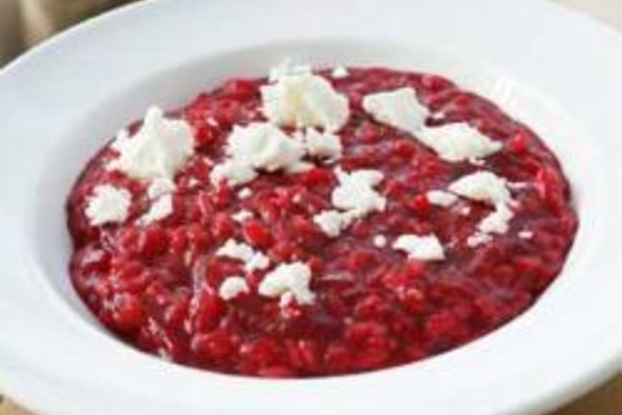 Рецепт ризотто со свеклой и фетой