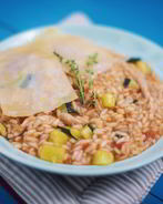 Розмариновое ризотто с испанским чоризо и курицей