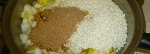 сладкое ризотто с томлеными фруктами. Шаг 3