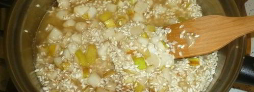 сладкое ризотто с томлеными фруктами. Шаг 4