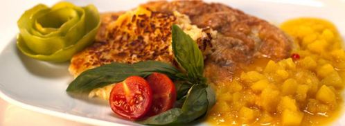 свиная отбивная с ризотто и яблочным чатни. Шаг 9