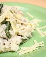 Зеленое ризотто с грибами