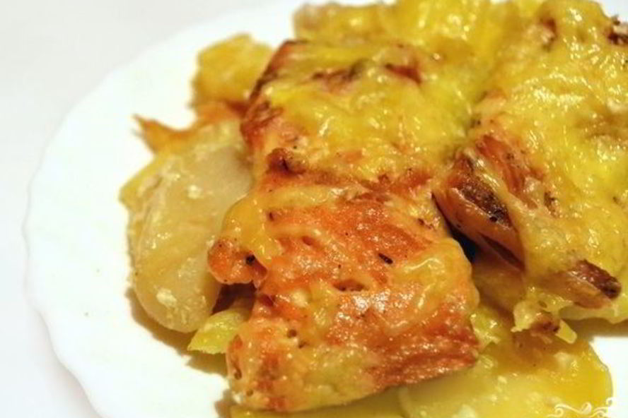 Рецепт горбуша с картофелем в духовке