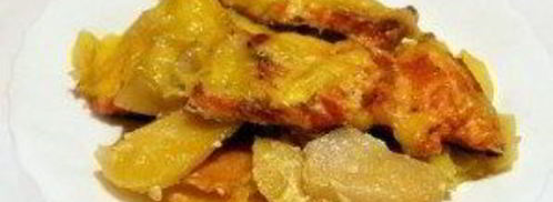 горбуша с картофелем в духовке. Шаг 7