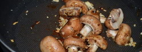 гребешки с грибами и шпинатом. Шаг 2